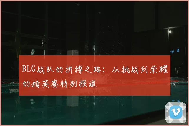 BLG战队的拼搏之路：从挑战到荣耀的精英赛特别报道